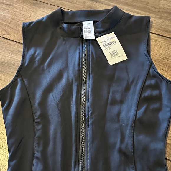 Good American Compression Zip Up Bike Suit Black Onesie Bodysuit Size Small - Picture 6 of 10